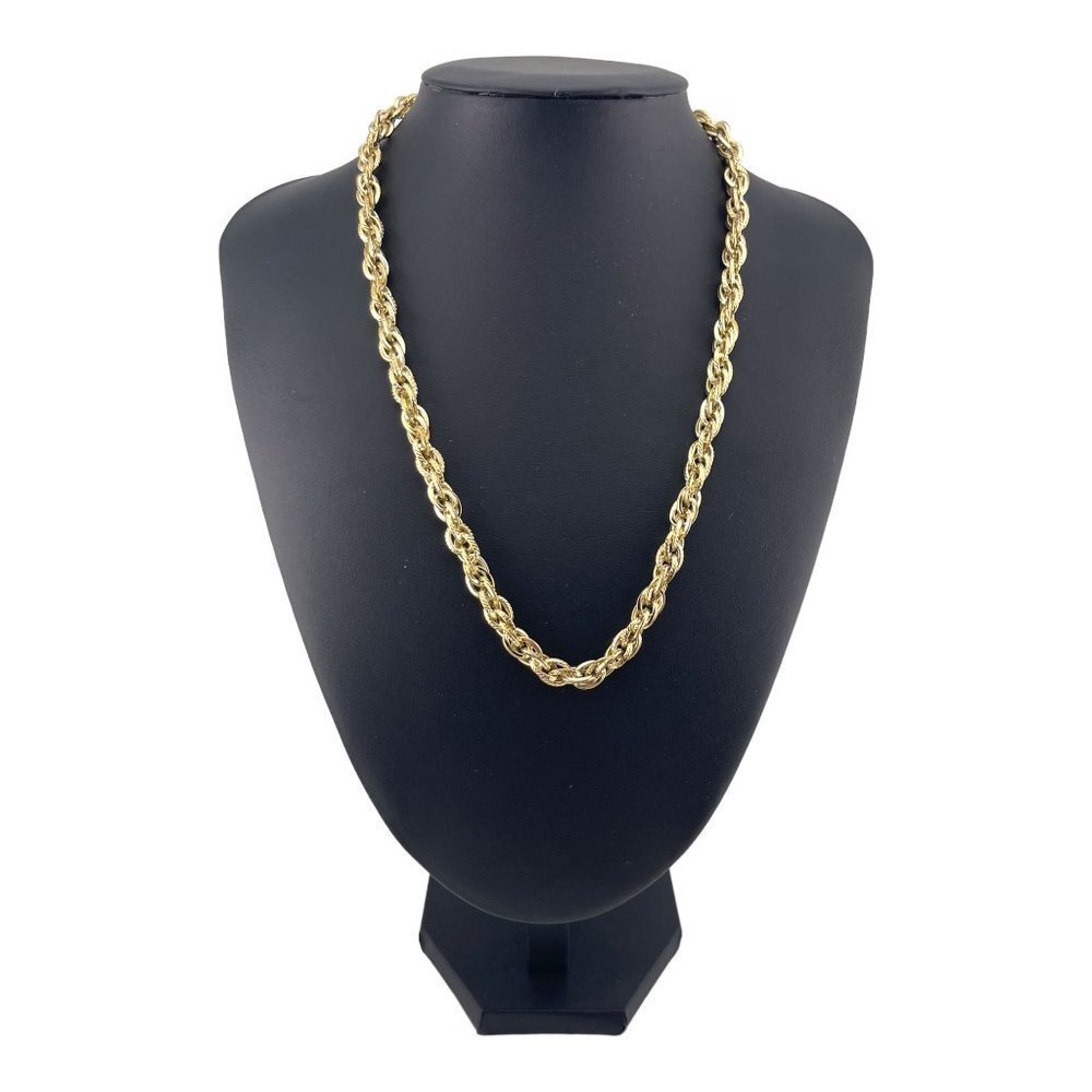 Thick Gold Rope Chain Necklace Gold Plated 12mm 20"